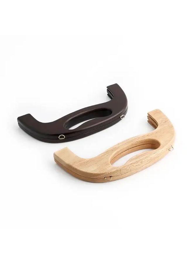 Brown Wooden Bag Purse Frame Handle For DIY Handbag Wallet Making Kit - Image 3